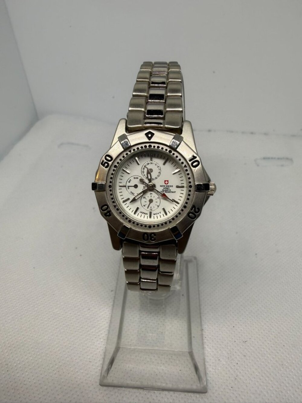New Swiss Army Women's Silver-Tone Multifunction Day Date Japan Quartz Watch